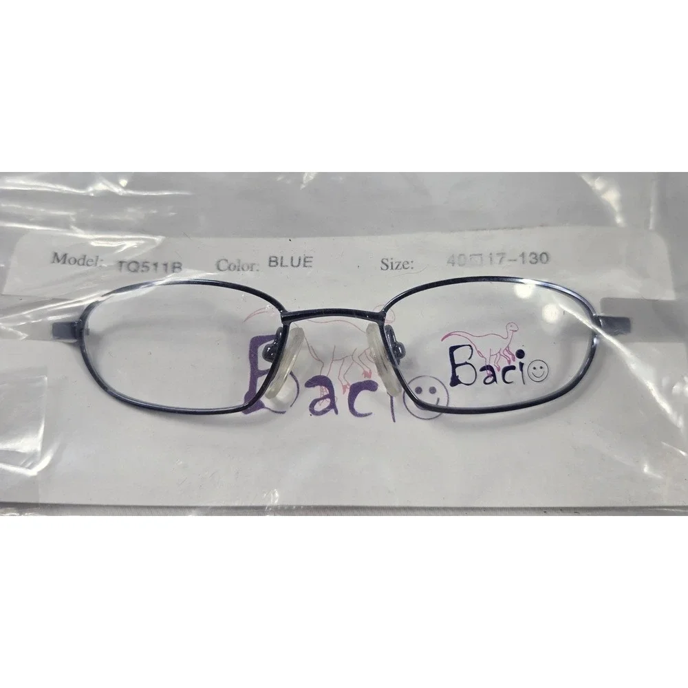 Vintage Baci Kids Eyeglasses Frames TQ511B Blue Oval 40 17 130 NWT New Old Stock